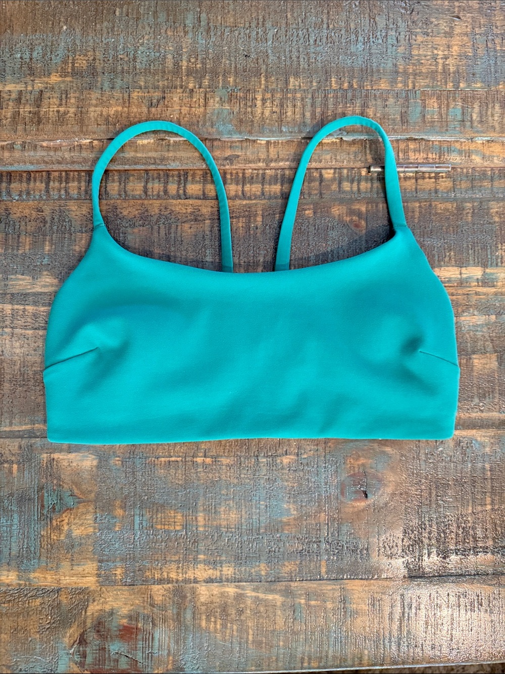 Lululemon Wunder Train Strappy Racer Bra, Green, Size S